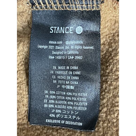 Stance Sweatpants Mens L Brown Geometric‎ Tapered Elastic Waist Fleece Jogger - Picture 5 of 12